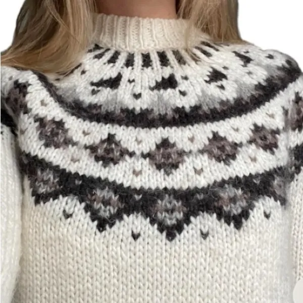 LOFT Ann Taylor Jeweled Wool Alpaca Mohair Mock Neck Sweater Medium - Image 3