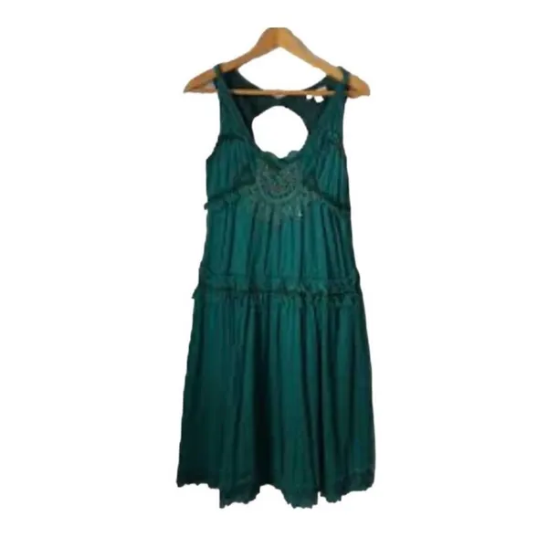 Urban Outfitters Lux Victorian Steampunk Green Midi Dress Size 5 - Image 13