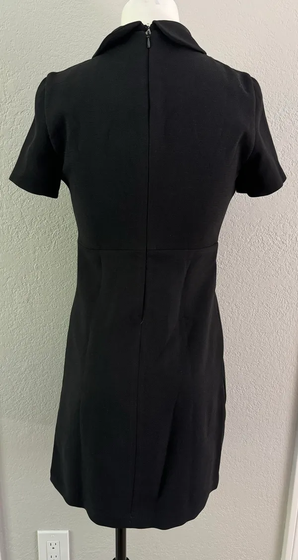 Zara NEW $50 Trafaluc Embellished Black Collar Work Classic Dress S - Image 2