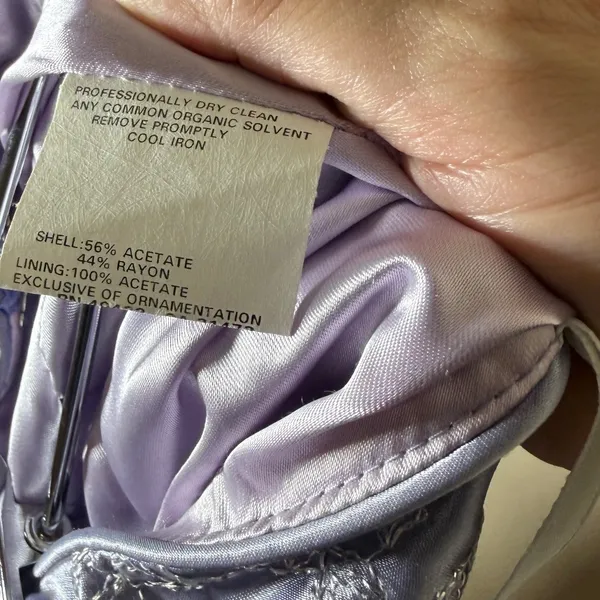 Jessica McClintock Lavender Purple Floral Embroidered Maxi Dress Size 10 - Image 8