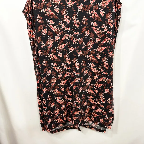 VTG Basic Editions Dress Size 10/12 Black Floral Sleeveless 90s Y2K Modest‎ 1767 - Image 6