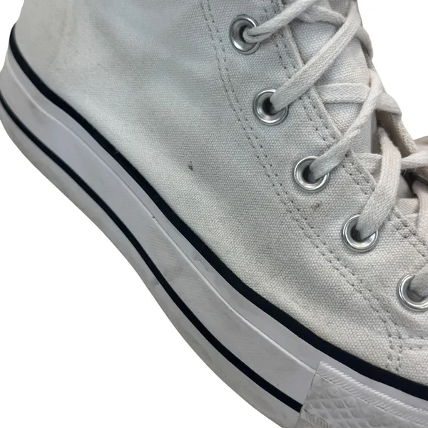 Converse Chuck Taylor All Star Lift Platform Canvas‎ White High Top Sneakers 9W - Image 6