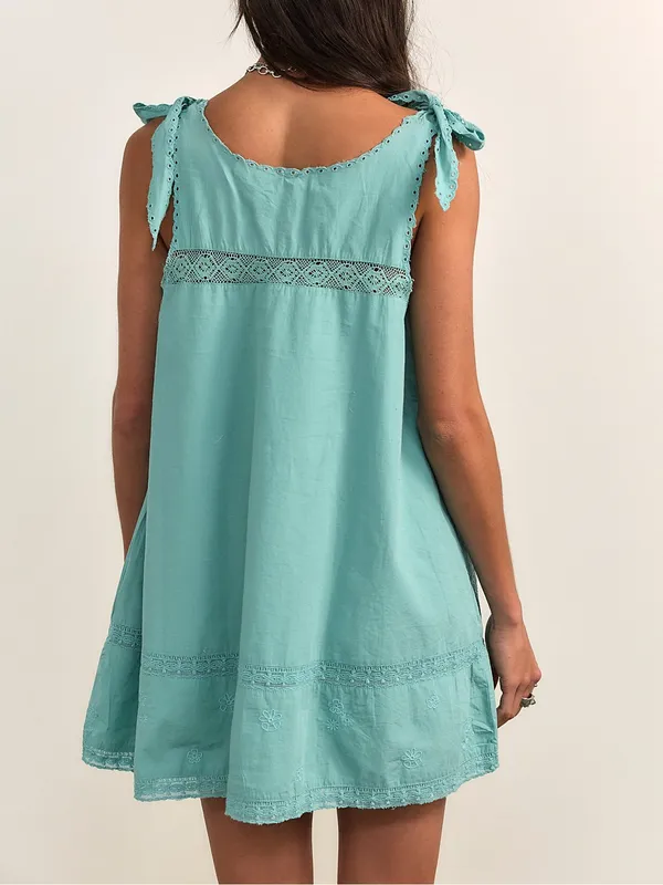 Free People Penelope Mini Dress in Wasabi Sauce Blue New w/ Flaw - Image 2
