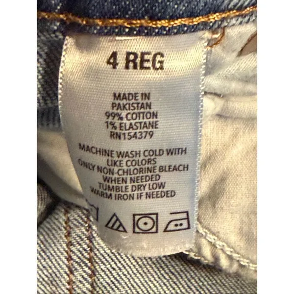 Aeropostale Women’s '90s Baggy Jean size 4 Medium Wash Distressed Stretch (7066) - Image 8