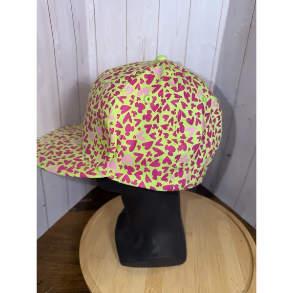 Disney Parks Mickey Ear Green‎ Cap Pink Hearts Graphic All Over Edge Collection - Image 2