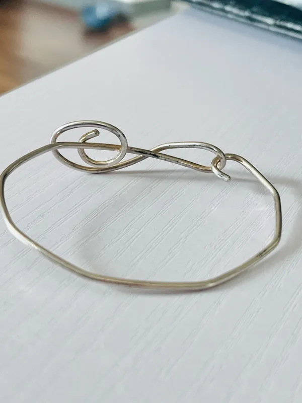 Free People 925 Sterling Silver treble clef bangle - Image 3