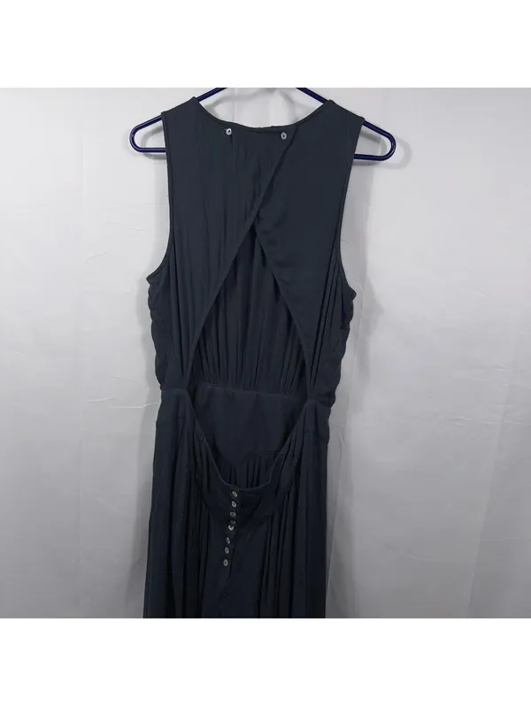 Free People Blue Sleeveless Open Back Jumpsuit Women’s Large - Image 8