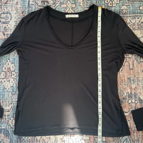 Free People Fresh and Clean Long Sleeve Tee in black Size Medium - Image 12
