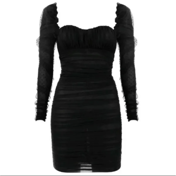 House of CB Elegant Black Long Sleeve Mini Dress - Image 4