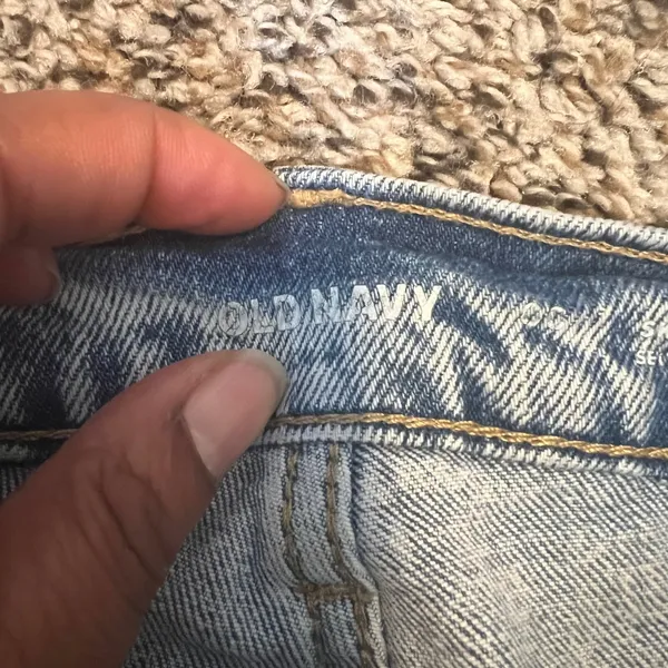 Old Navy Womens Jeans Acid‎ Wash Distressed Extra High Rise Straight Leg Size 00 - Image 3