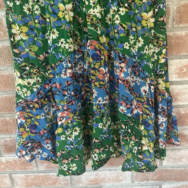 Anthropologie Robin Tiered Floral Flutter Sleeve Dress XS Garden Cottagecore - Image 10
