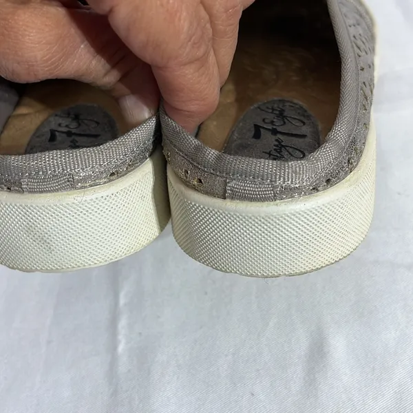 Vintage 7 eight, slides metallic silver 7.5 - Image 4