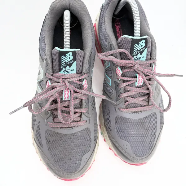 New Balance 412 v3 Womens Trail Running Shoes Grey Pink Teal WTE412H3 Size 9.5 D - Image 2