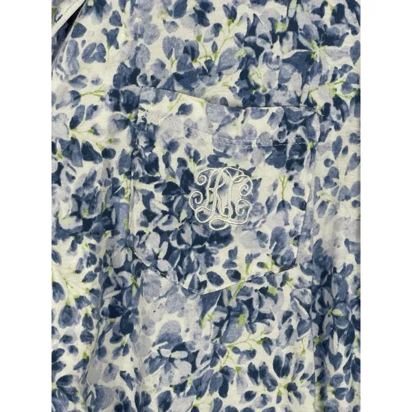 Lauren Ralph Lauren Women’s Blue Floral 2 Piece Pajama Set Button Top Pants S - Image 6