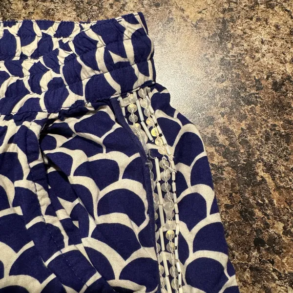 Anthropologie Pants Pull On Boho Coastal Resort Preppy Nautical Blue Size Medium - Image 5