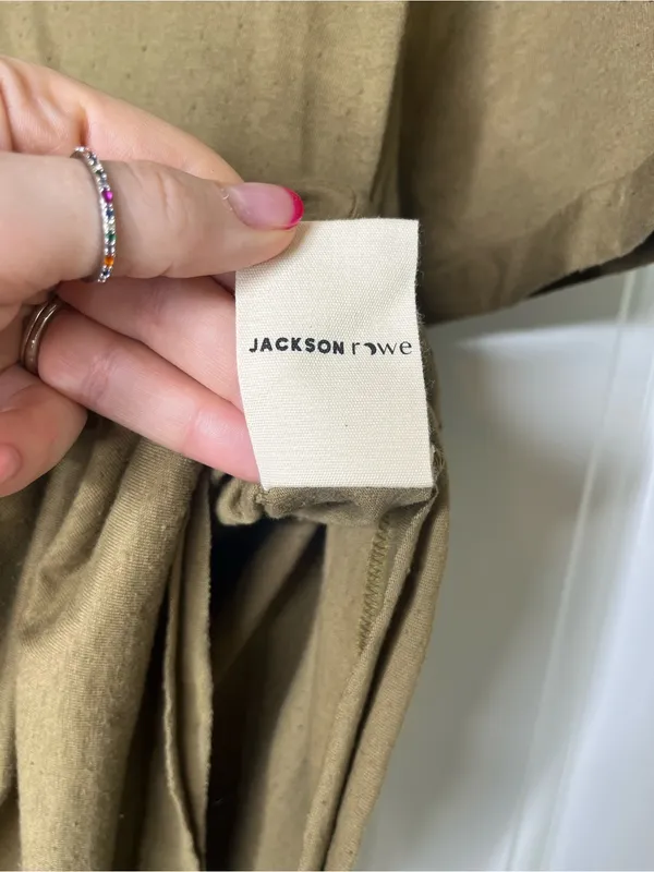 Jackson Rowe Olive Green Knit Romper Button Up Lagenlook Fairycore Small Forest - Image 8