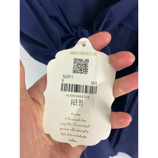 NWT Altar'd State Bow Back Sleeveless Mini Dress Navy Size Medium - Image 5