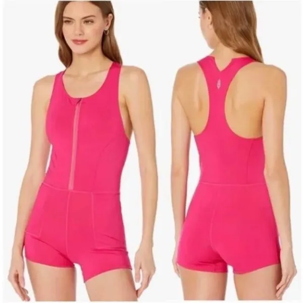 Free People Show Me Something Shorts Romper in Pink Size‎ Small - Image 2
