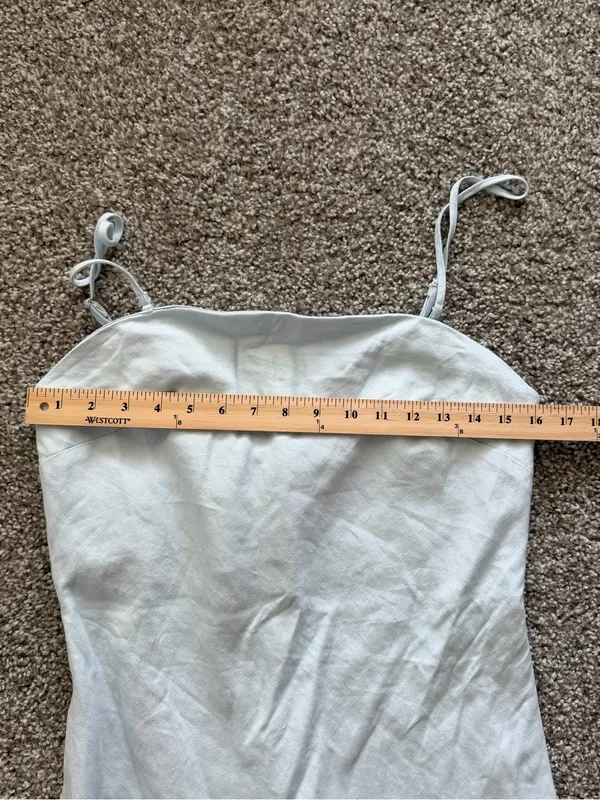 Anthropologie Strapless White Maxi Dress - Minimalist Summer Slip SZ Medium - Image 9