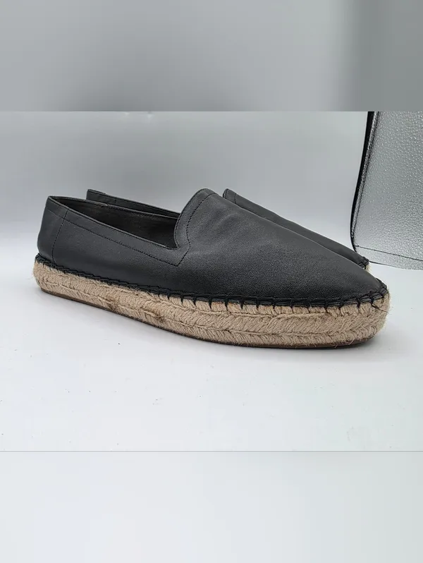 GAP Womens Espadrilles Black Leather Shoes Size 10 - 11 Natural Neutral Preppy - Image 7