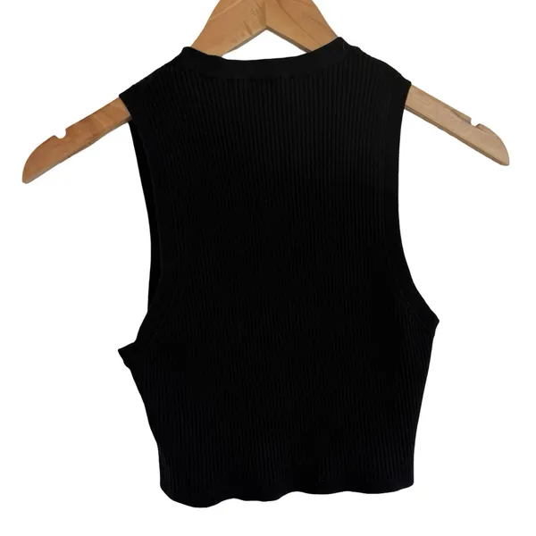 Wilfred Aritzia Black Ribbed Tank Top Size Large L‎ - Image 3