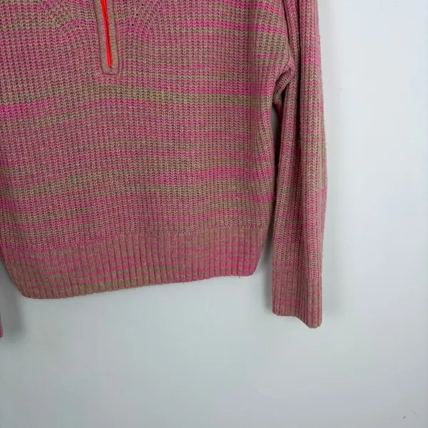 Aerie Quarter Zip Sweater Lip Gloss Oversized Preppy Pullover‎ Pink Size XS - Image 4