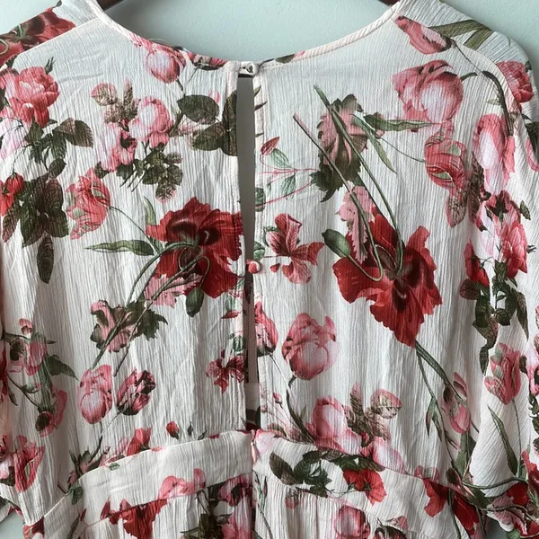 Suzanne Betro floral short sleeve maxi dress plus size 1X - Image 9