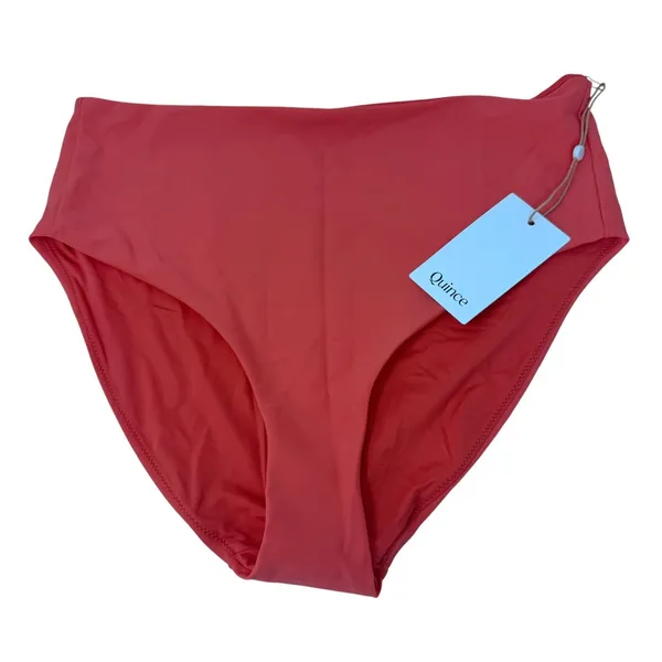 Quince Italian High Rise Bikini Bottom Sunset Orange NEW Womens Large - Image 2