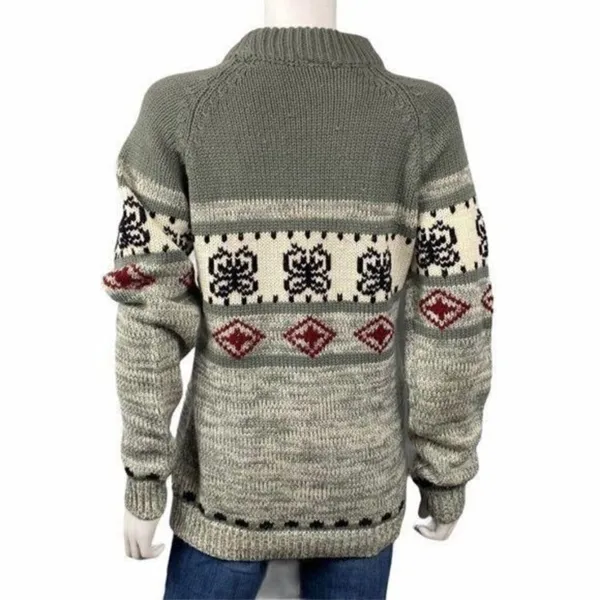 Vintage National Shirt Fair Isle Nordic Knit Sweater Alpine Ski Lodge Size M - Image 4