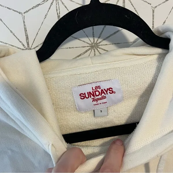 Los Sundays Tequila Cream Crop Hoodie - Image 3