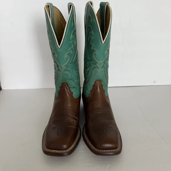 TONY LAMA Rowena 11” Women’s‎ 6B Brown Turquoise Leather Western Boot USA SA2101 - Image 11