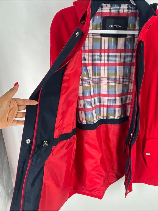 Nautica‎ Red Hooded Water-Resistant Trench Jacket - Image 6