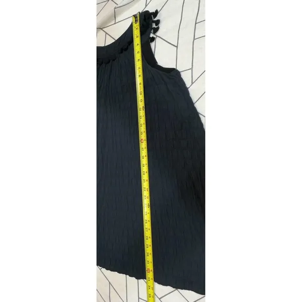 Vineyard Vines Smocked Ruffle Textured‎ Sleeveless Dress Black Womens Size Small - Image 9