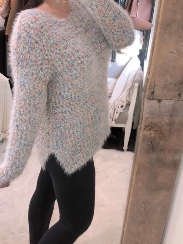 Easel small/medium fuzzy multicolor knit sweater - Image 7