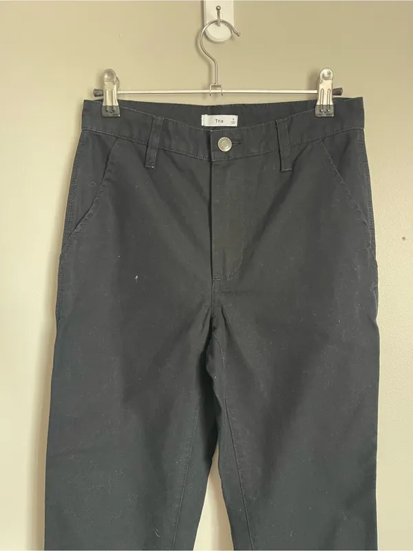TNA | Black Cargo Utility Pocket Straight Leg Chino Pants Sz 0 - Image 4