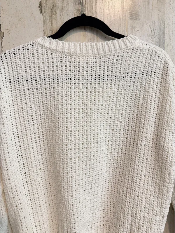 Aeropostale Women’s Medium White Chenille Cable Knit Sweater - Image 14