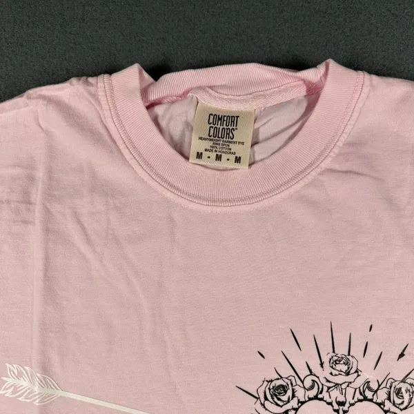 Laura Marano Arrow Shirt Womens‎ Med Pink Comfort Colors Graphic Tee Music Tour - Image 4