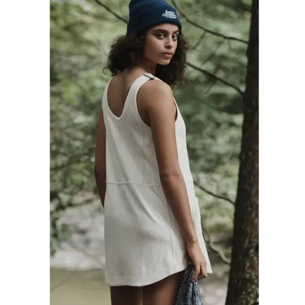 Anthropologie Daily Practice Soft Corded Jockey Mini Overall Dress Ivory XL NWT - Image 2