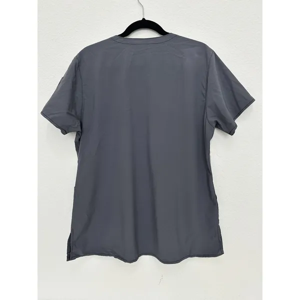 Carhartt Force Scrub Top Women’s Large Gray Pink Trim V-Neck Pockets Medical - Image 3