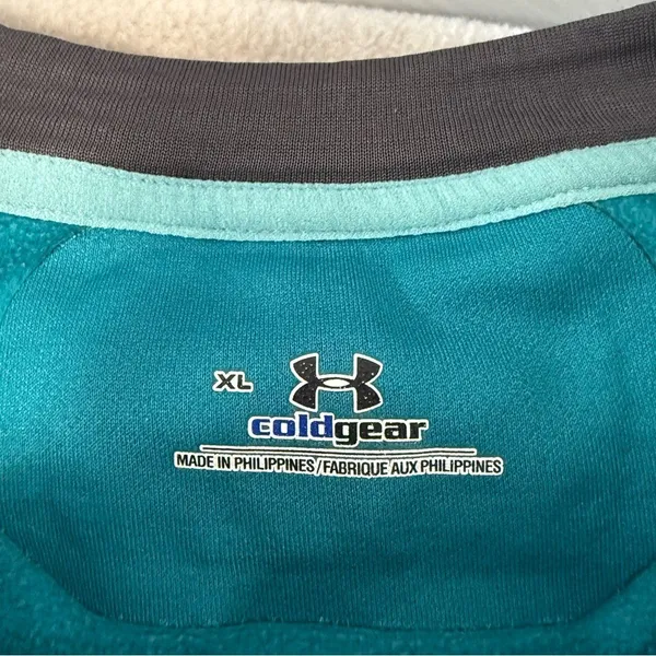 Under‎ Armour Women's Coldgear Turquoise Teal Top Sweatshirt Crew Long Sleeve XL - Image 5