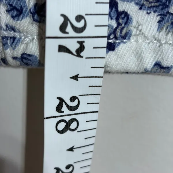 J.Crew Factory Toothpick Ankle Jeans 28 Blue White Floral Super Skinny 82835‎ - Image 4