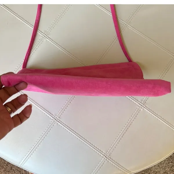 Reva Pink Ultrasuede Envelope Shoulder‎ Bag Vintage Designer Evening Purse - Image 6