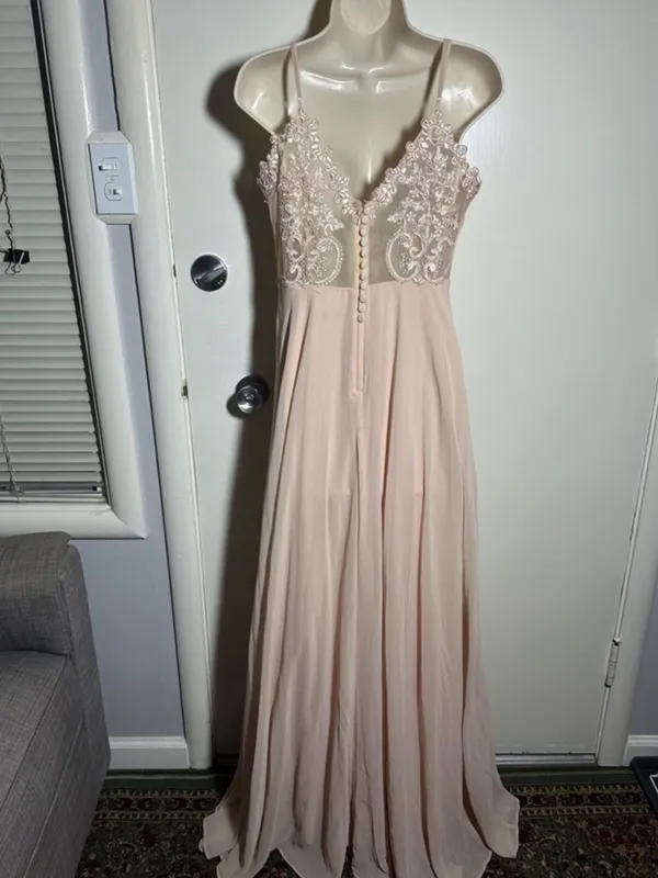 Lulu's Blush Spaghetti Strap V-Neck Maxi Dress - Image 6
