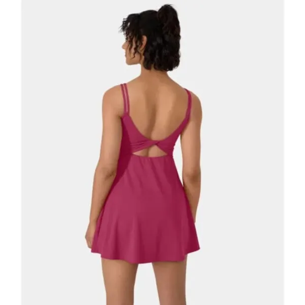 Halara Everyday Cloudful Double Straps Twisted 2-Piece Dress-Flipped Pink S - Image 3