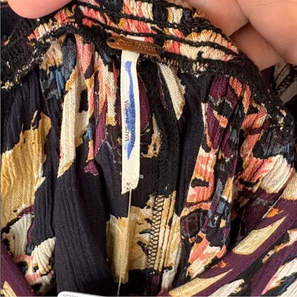 NWT Free People On The Edge Romper Black Floral Size Medium Retail $108.00 - Image 12