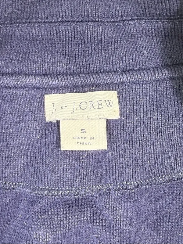 J. Crew 100% Cotton Navy Open-Front Long Cardigan Coatigan - Image 5