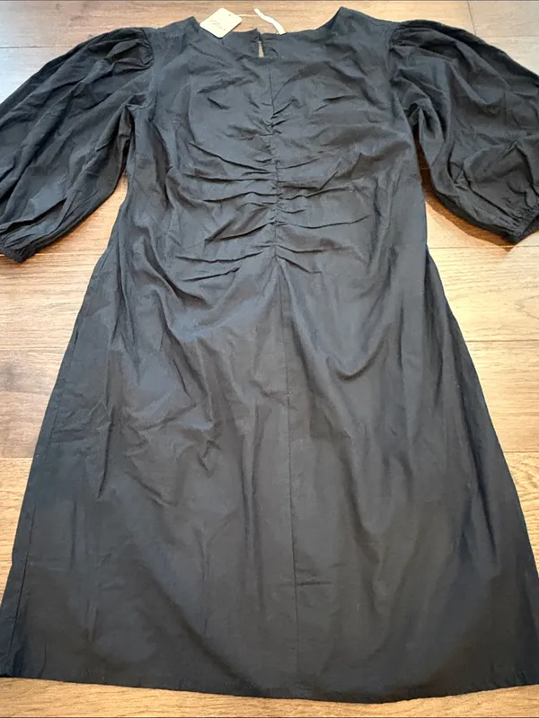 Free People Hope Mini Dress Black Puff Ballon Sleeves Womens - Medium - C30-108 - Image 7
