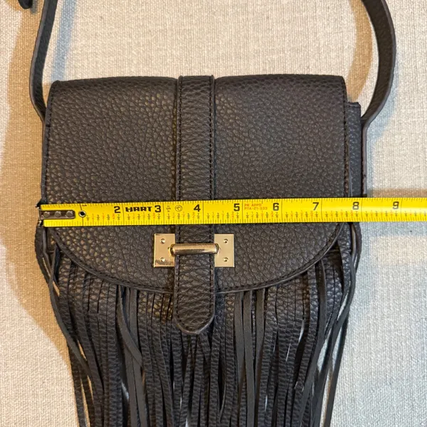 Metaphor Black Fringed Crossbody Bag Vegan Leather Boho‎ Festival Western Purse - Image 6