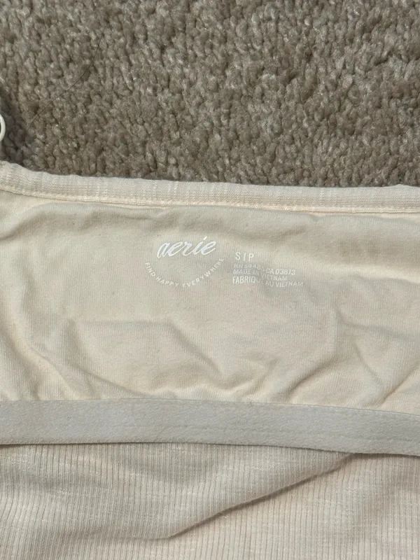 Aerie Cream Side Cinch Crop Tank - Image 3
