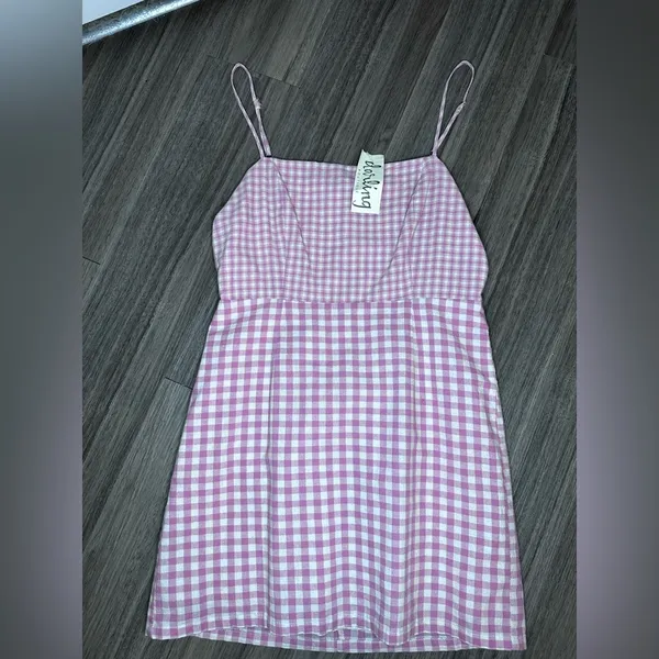NWT Darling Boutique Pink Gingham Mini Dress - Image 4